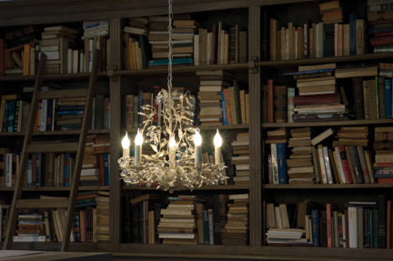 Kronleuchter aus Metall, Farbe grau-beige Ø 56 cm