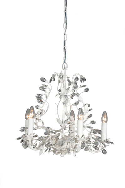 Kronleuchter aus Metall, Glas in weiß, Ø 56 cm