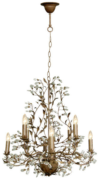 Kronleuchter 8 flammig, Farbe rost-braun Durchmesser 70 cm