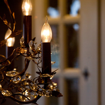 Kronleuchter 8 flammig, Farbe rost-braun Durchmesser 70 cm