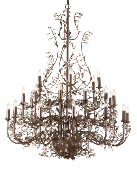 Kronleuchter 30 flammig, Farbe rost-braun Durchmesser 120 cm