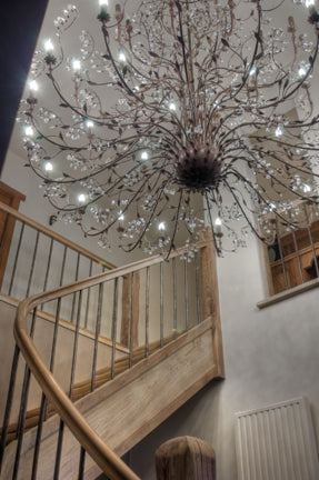 Kronleuchter 40 flammig, Farbe cream-silber Durchmesser 250 cm