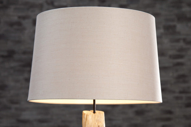 Stehleuchte Natur aus Treibholz, Stehlampe mit Lampenschirm beige
