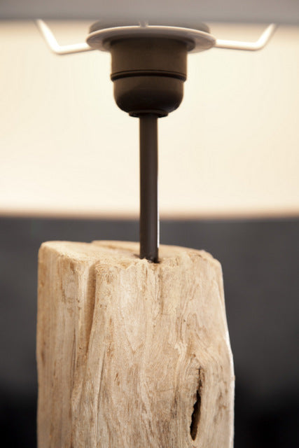 Stehleuchte Natur aus Treibholz, Stehlampe mit Lampenschirm beige