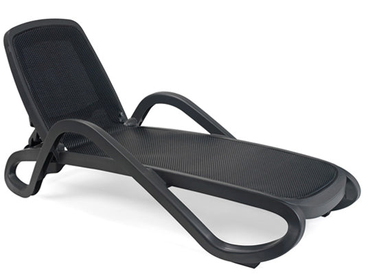 Sonnenliege anthrazit Kunststoff, Liege mit Lehne anthrazit stapelbar