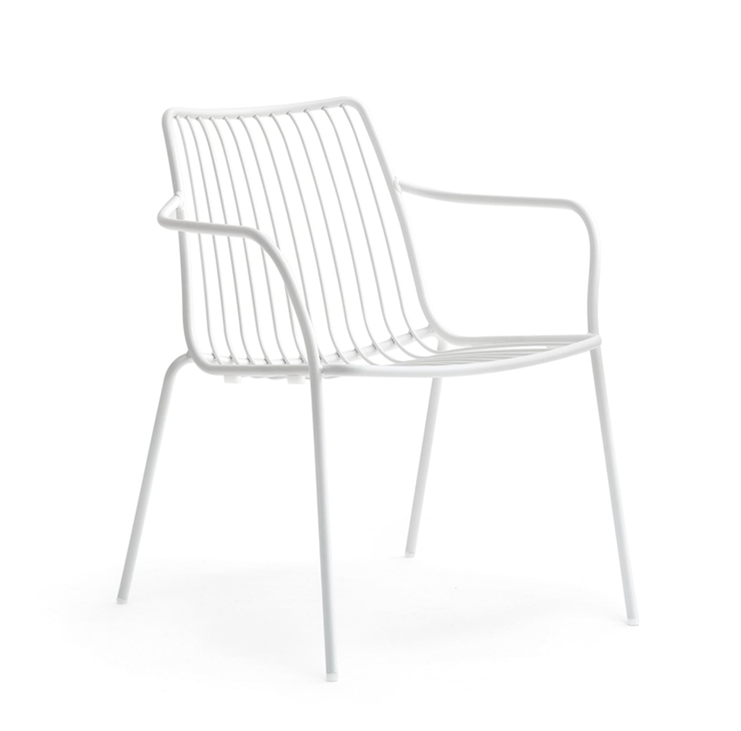 Sessel weiß Metall mit Armlehne stapelbar, Garten - Sessel Lounge aus Metall, Sessel Outdoor weiß, Höhe 72 cm