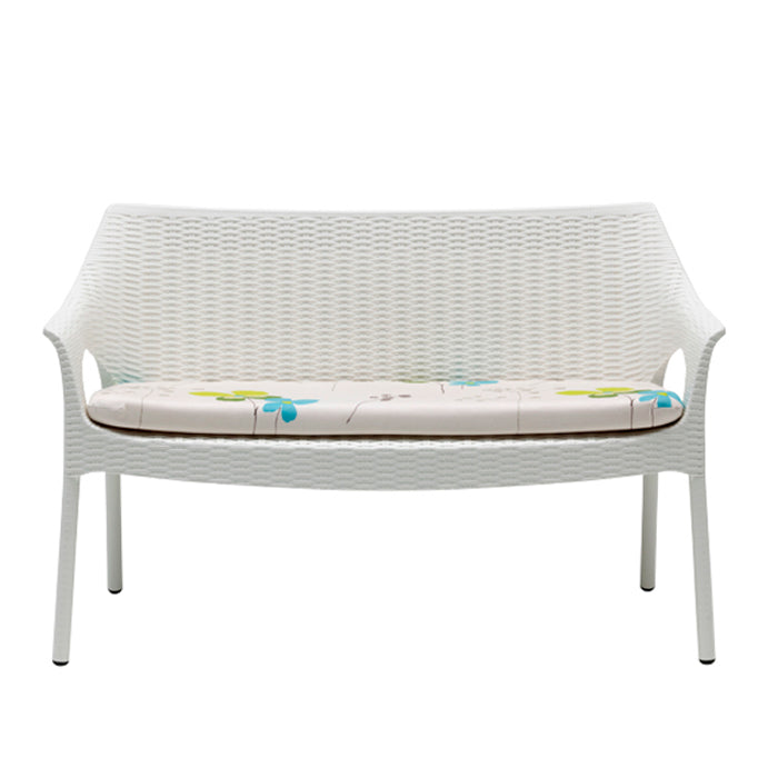 Outdoor - Bank aus Kunststoff, Gartenbank mit Sitzauflage