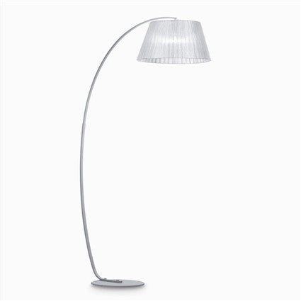 Stehleuchte Metall Stoff in silber, schwenkbar