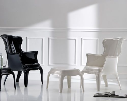 Sessel im Modern-Barockstil, italienisches Design, Farbe weiß