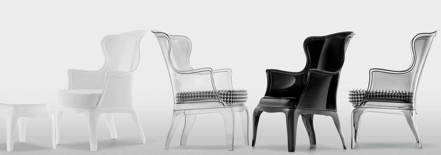 Design Sessel  aus Polykarbonat, Farbe schwarz