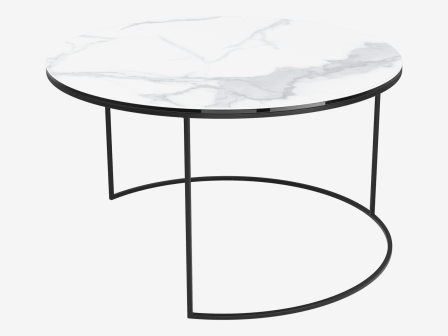 Couchtisch rund keramik marmoroptik matt, runder Beistelltisch keramik, Maße 75x38 cm