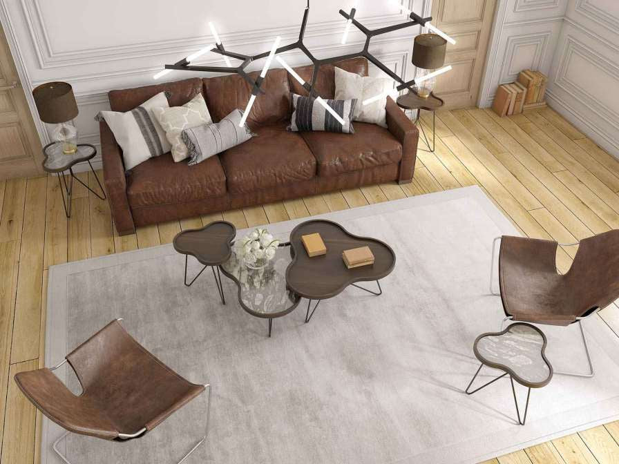 Couchtisch flower jade, geformter Beistelltisch jade, Maße 80x75x32/38 cm