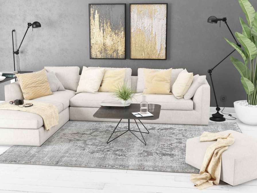 Couchtisch mit Drehplatte titan, Beistelltisch mit Drehplatte titan, Maße 80x80x43 cm