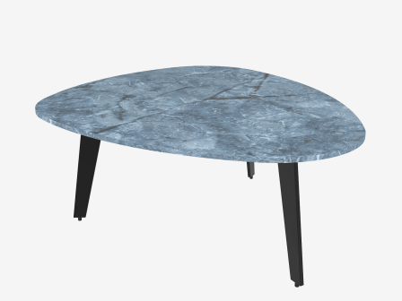 Couchtisch geformt keramik blau, Beistelltisch geformt blau, Maße 92x76x33 cm