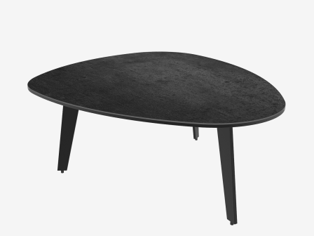 Couchtisch geformt keramik titan, Beistelltisch geformt titan, Maße 92x76x33 cm