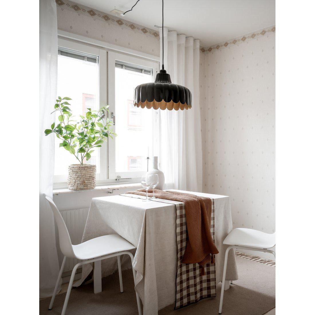 Hängelampe Metall, Pendelleuchte Schwarz/Gold, Durchmesser 43 cm