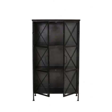 Schrank Industriedesign Metall, Bücherregal Metall Holz, Breite 82 cm