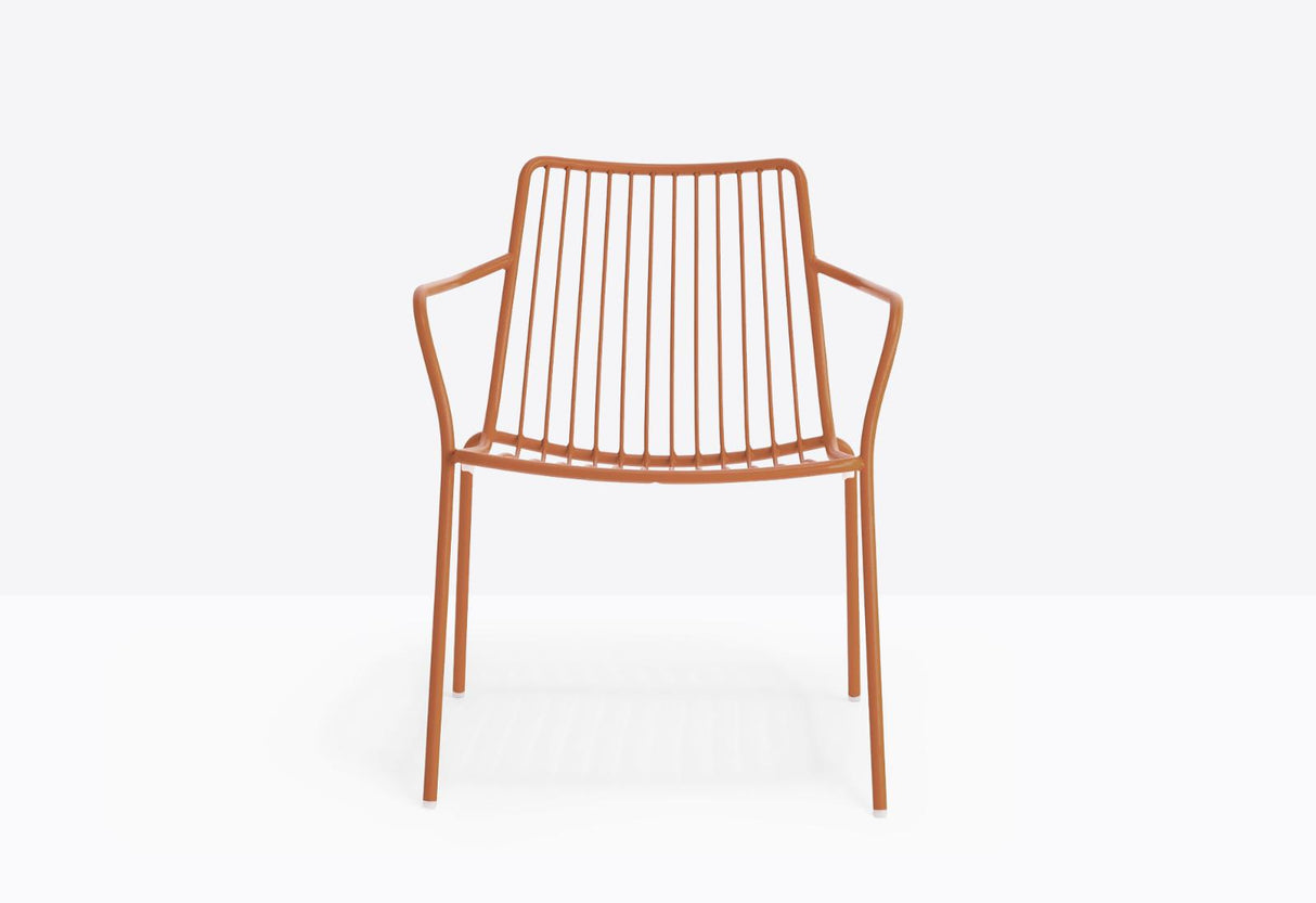 Metall Gartenstuhl mit Armlehne stapelbar, Gartenstuhl gelb Metall, Outdoorstuhl gelb Metall, Höhe 84 cm