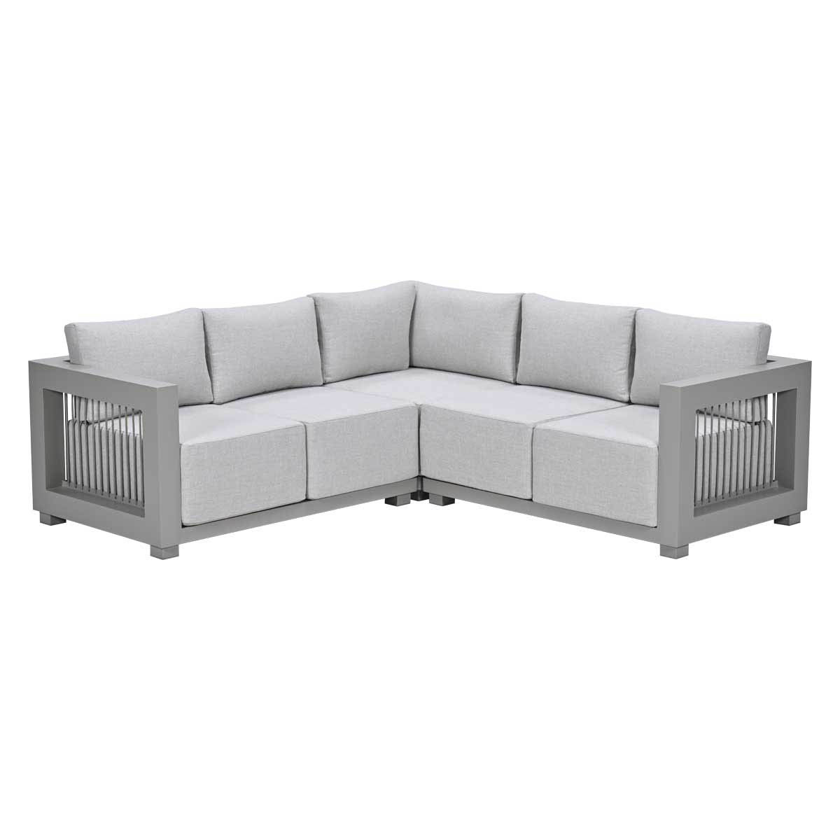 Gartenlounge taupe, Lounge taupe, Garteneckbank taupe, Sitzgruppe Aluminium taupe