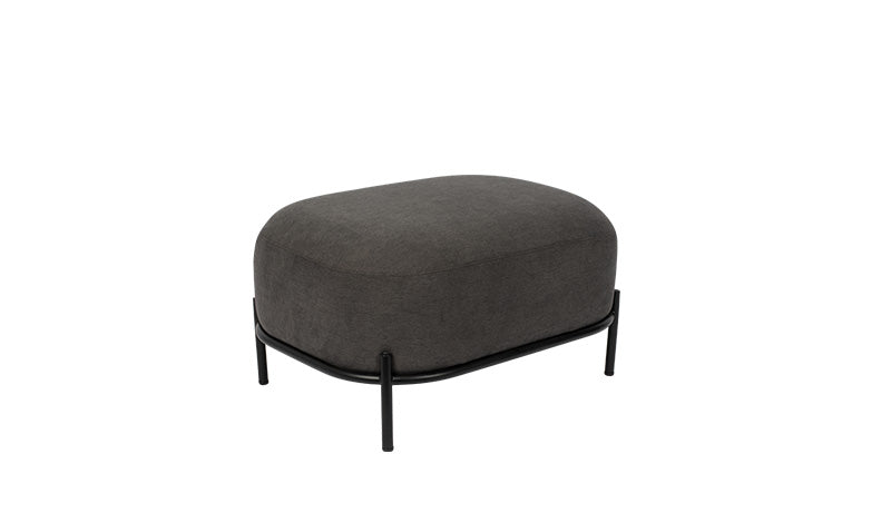 Hocker grau Metallgestell schwarz, Sitzhöhe 36 cm