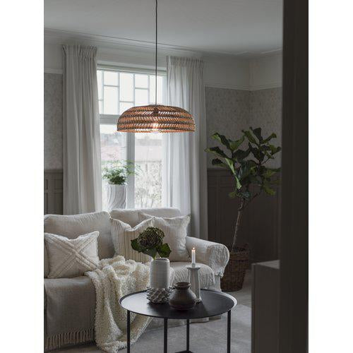 Hängelampe natürliches Rattan, Pendelleuchte Beige,  Durchmesser 46 cm