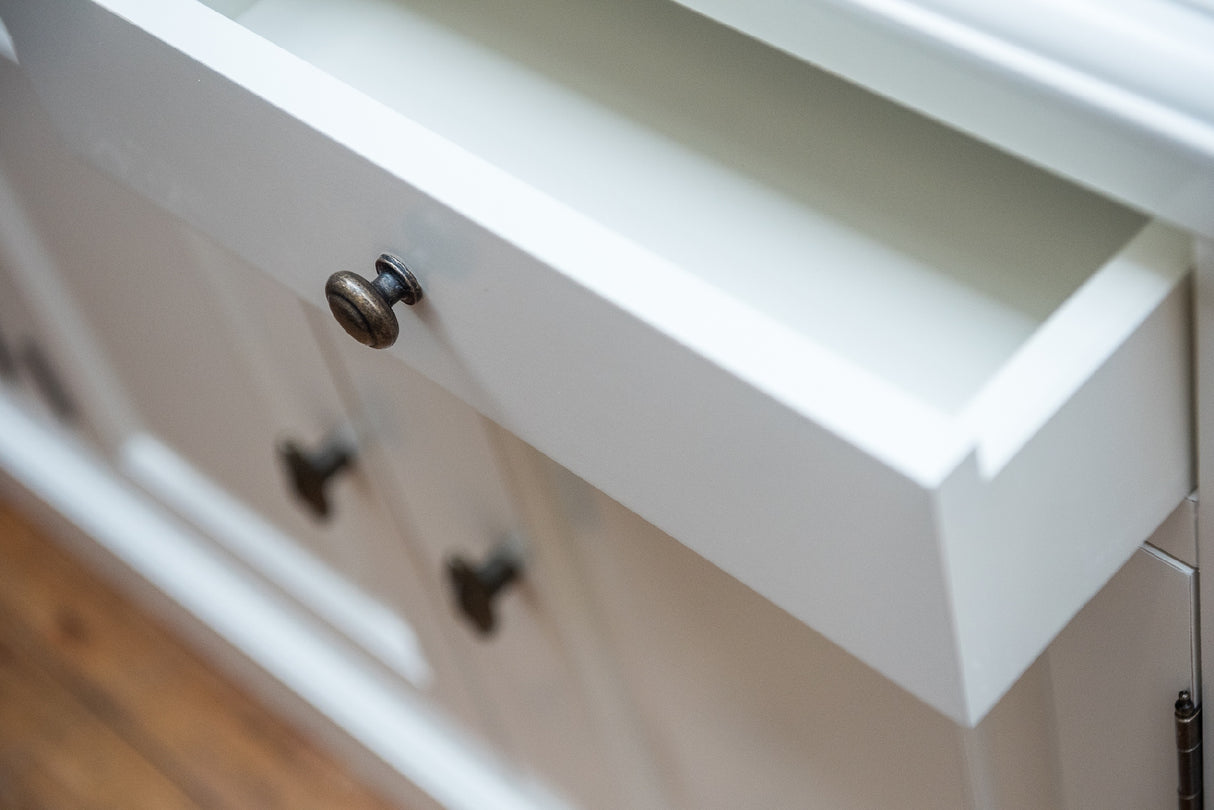 Klassische Anrichte grau, Sideboard grau im Landhausstil, Breite 126 cm