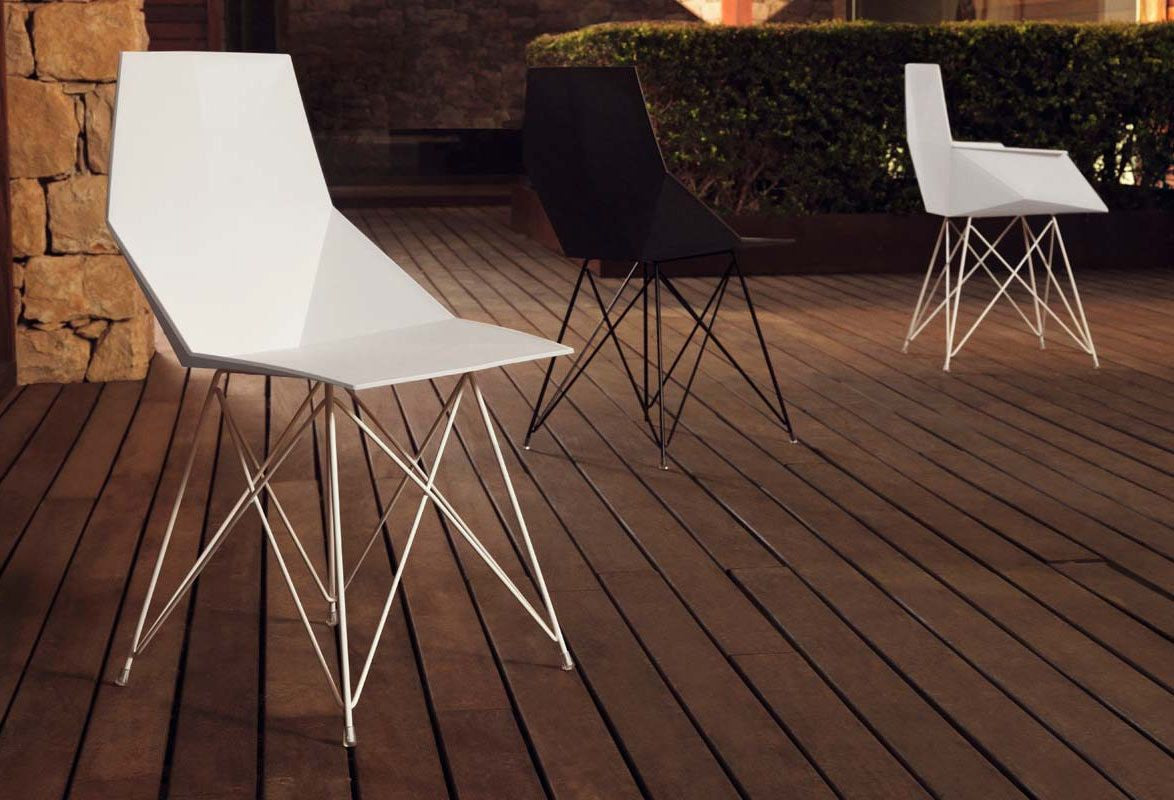 Design chair white, chair white plastic metal