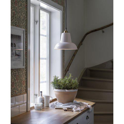 Hängelampe Metall, Pendelleuchte Matt Beige, Durchmesser 30 cm