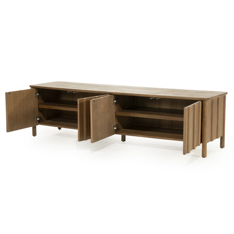 Fernsehschrank Holz furniert, TV Schrank Naturholz, Lowboard Holz, Breite 183 cm
