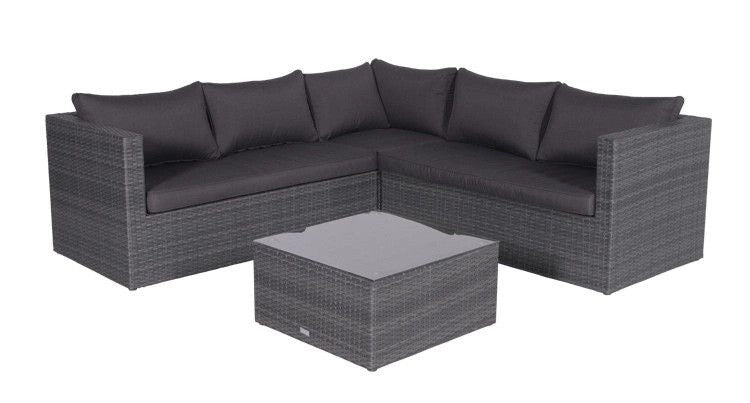 Loungesofa grau 4-teilig, Gartenecksofa grau, Eck-Gartensofa grau, Maße 211x211 cm (Ausverkauft)