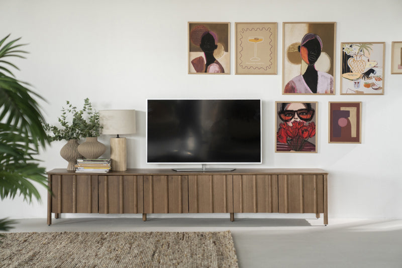 Fernsehschrank Holz furniert, TV Schrank Naturholz, Lowboard Holz, Breite 183 cm
