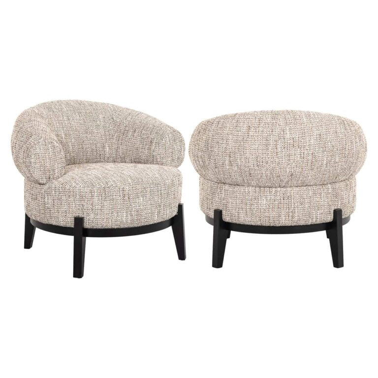 Sessel beige-schwarz, Longe-Sessel beige, Breite 87 cm cm
