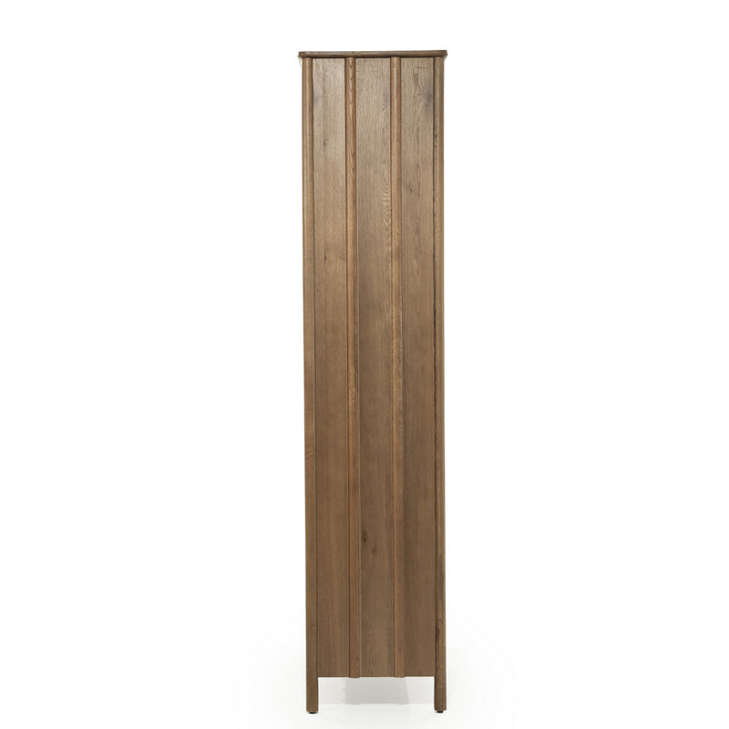 Kleiderschrank Holz furniert, Schrank Naturholz-braun, Wohnzimmerschrank Holz, Breite 102 cm