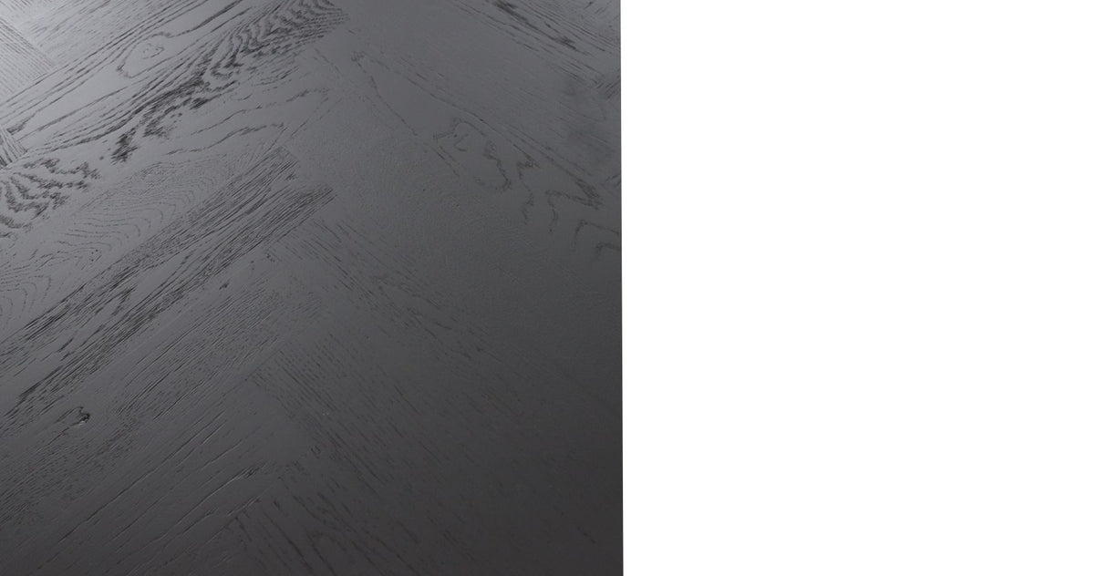 Tischplatte schwarz Eiche, schwarze Tischplatte Fischgrätenmuster, Breite 180 cm