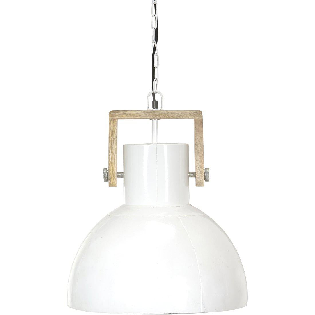 Hängelampe Weiß, Pendelleuchte Weiß Textil, Durchmesser 39 cm