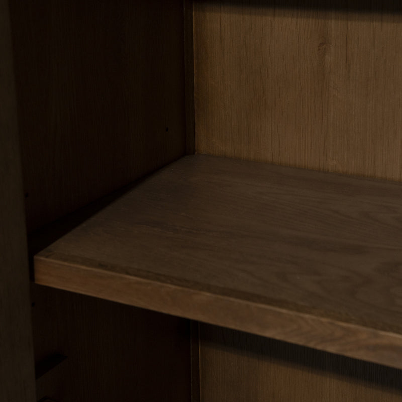 Kleiderschrank Holz furniert, Schrank Naturholz-braun, Wohnzimmerschrank Holz, Breite 102 cm