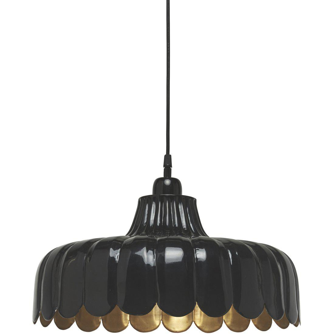 Hängelampe Metall, Pendelleuchte Schwarz/Gold, Durchmesser 43 cm