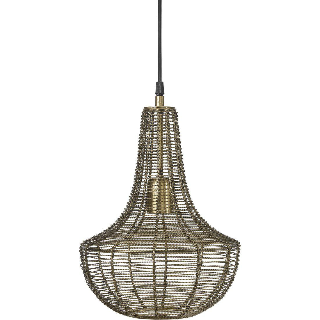 Hängelampe Gold, Pendelleuchte Gold Metall, Durchmesser 25 cm