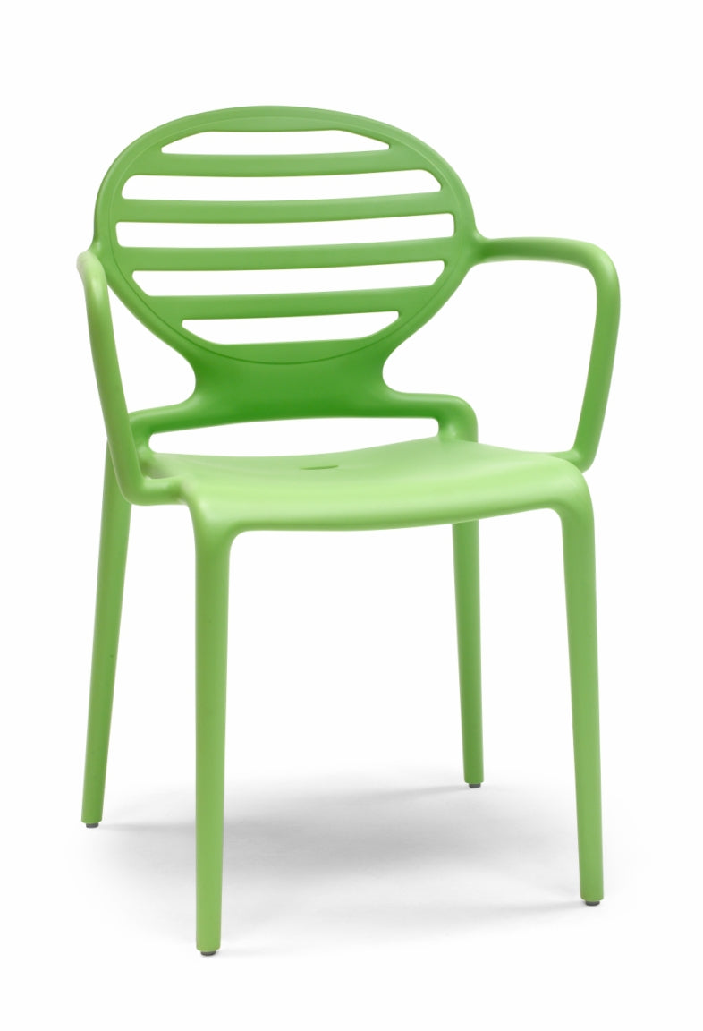 Stuhl grün Kunststoff Gartenstuhl grün mit Armlehne