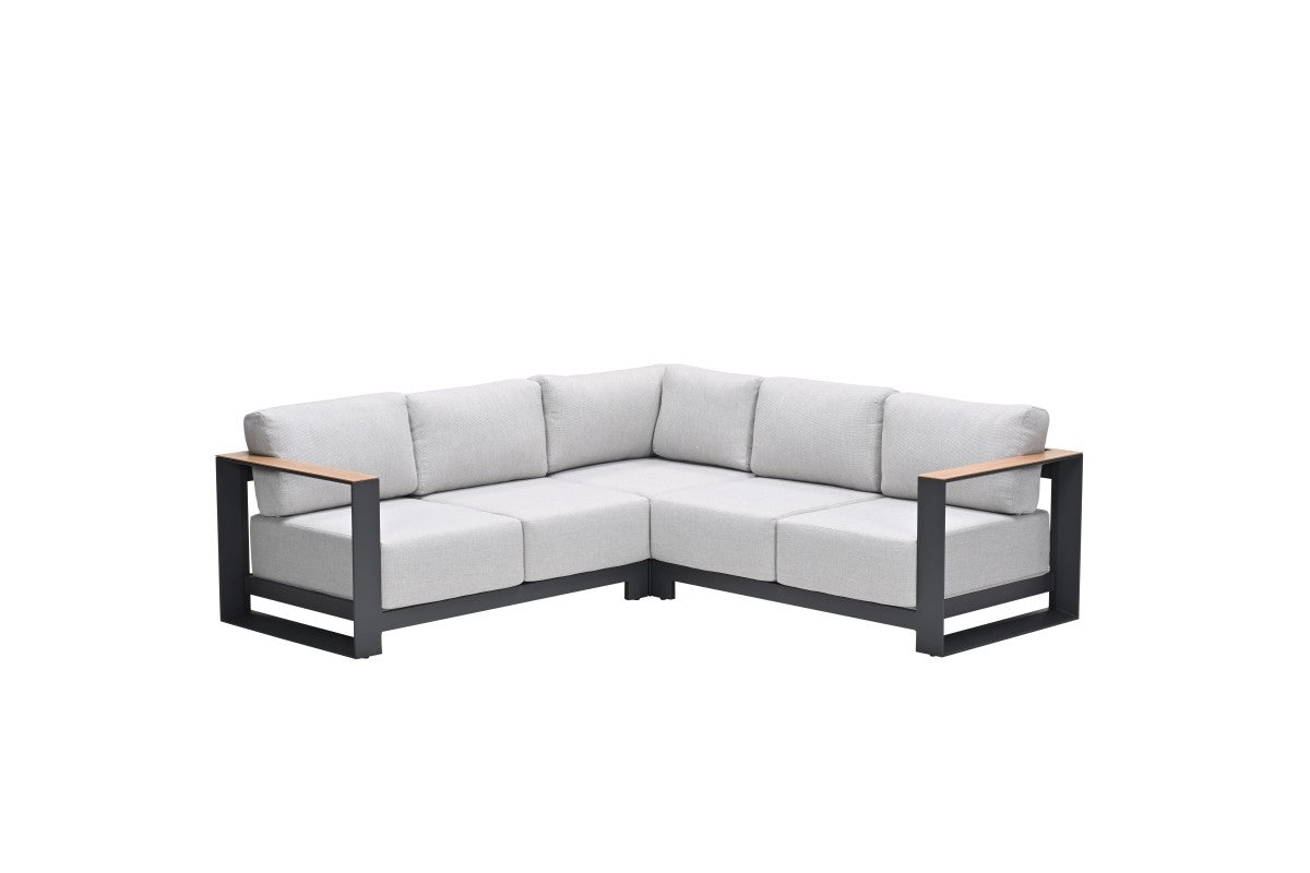 Gartenlounge anthrazit, Garten Sitzecke anthrazit, Garten-Gruppensitzbank anthrazit, Sitzgruppe Aluminium anthrazit