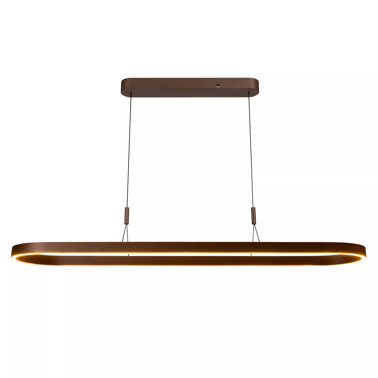 Pendelleuchte Rost-Farbe, Hängeleuchte LED oval dimmbar, Breite 150 cm