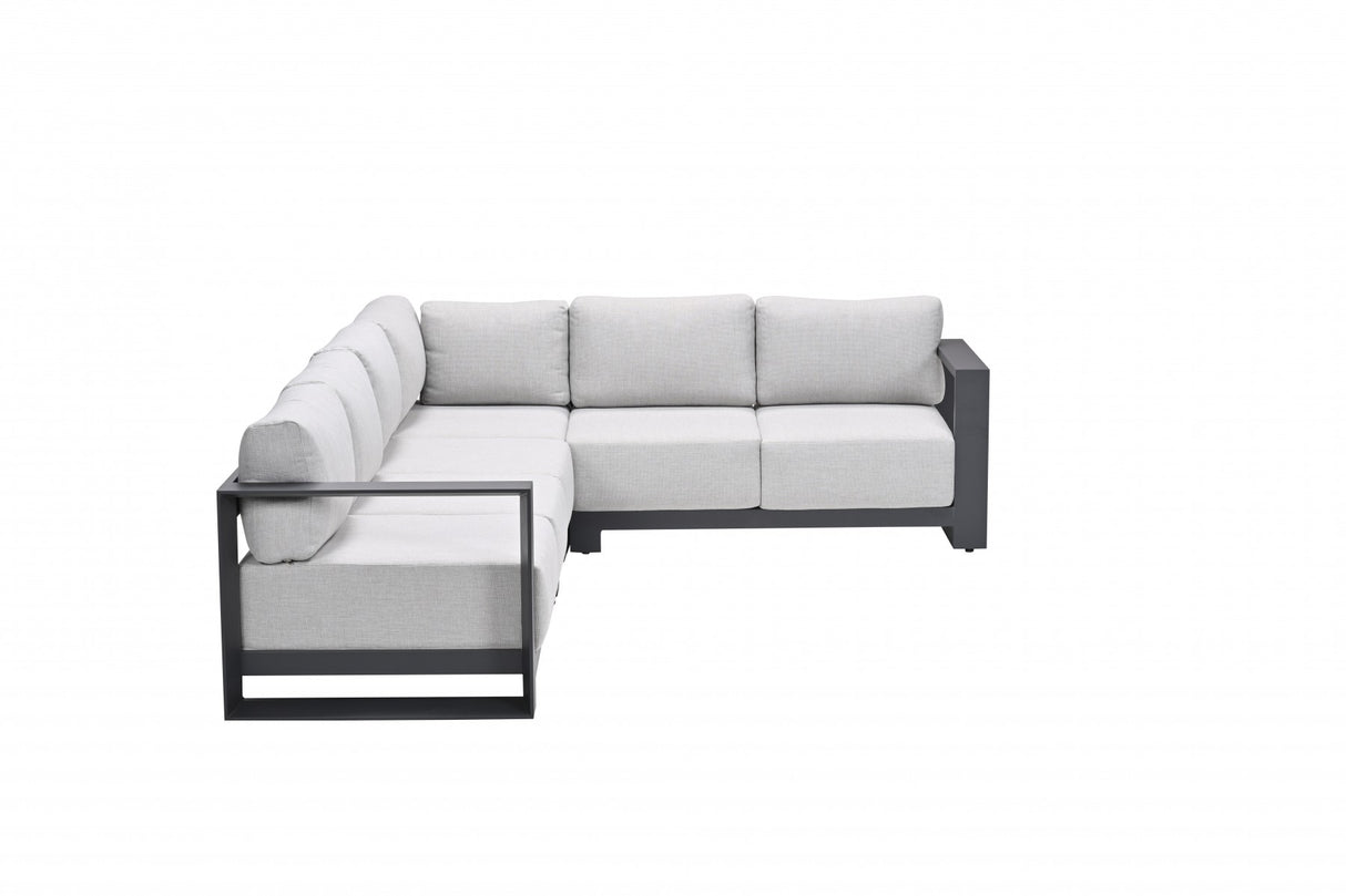 Loungesofa anthrazit-grau 4-teilig, Gartenecksofa anthrazit-grau, Eck-Gartensofa anthrazit-grau, Maße 230x230 cm