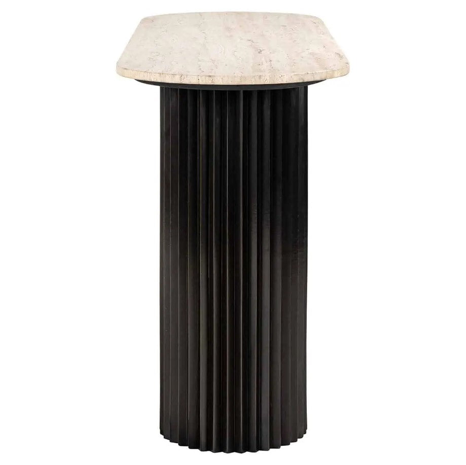 Konsole Travertinstein, Wandtisch beige Travertin, Ablagetisch schwarz Travertin, Breite 150 cm