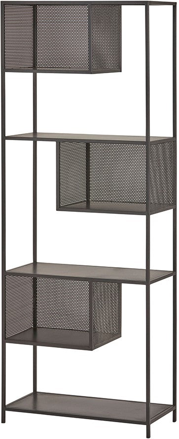 Metall Regal schwarz, Mehrzweckregal schwarz Metall, Bücherregal Metall schwarz, Breite 70 cm