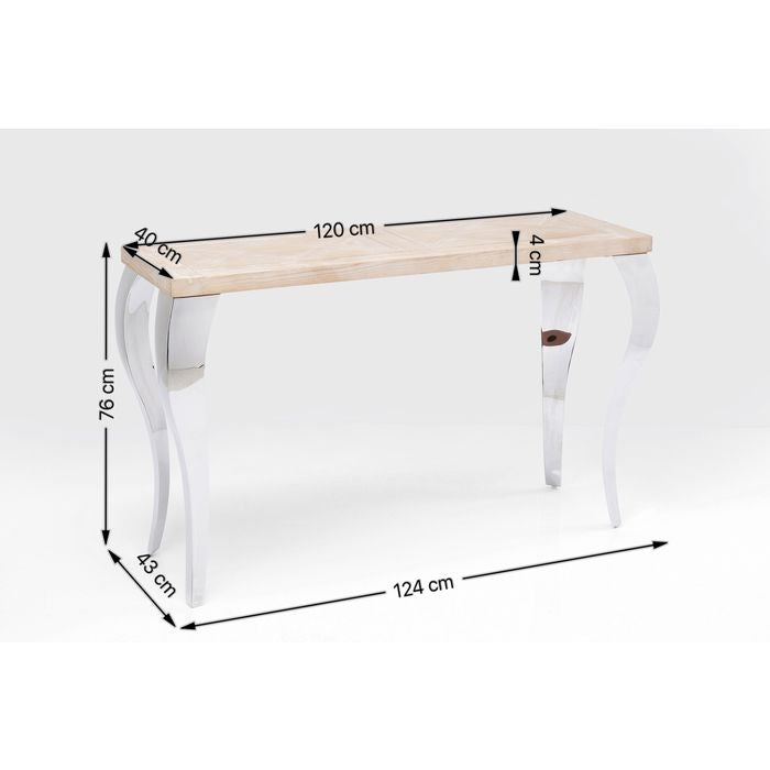 Konsole verchromt, Konsole vintage, Breite 120 cm