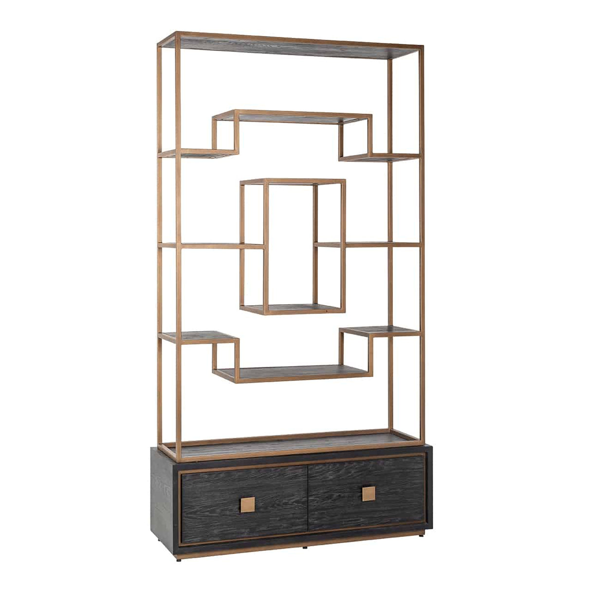 Regal schwarz, Bücherregal schwarz Eiche furniert, Breite 120 cm