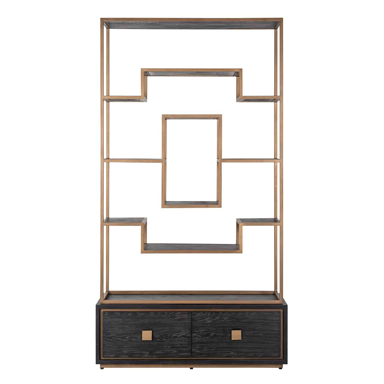 Regal schwarz, Bücherregal schwarz Eiche furniert, Breite 120 cm