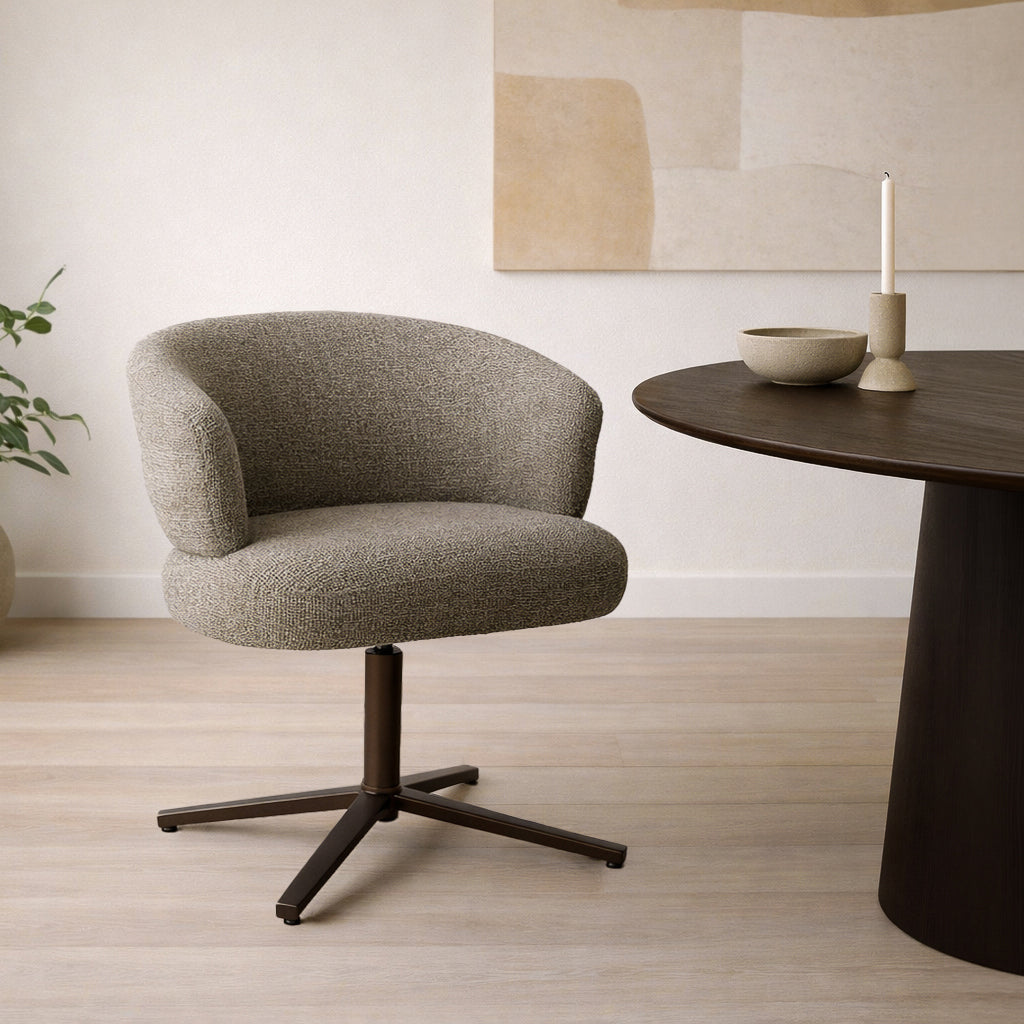 Stuhl drehbar Farbe grau, Esszimmerstuhl grau drehbar, Breite 69 cm
