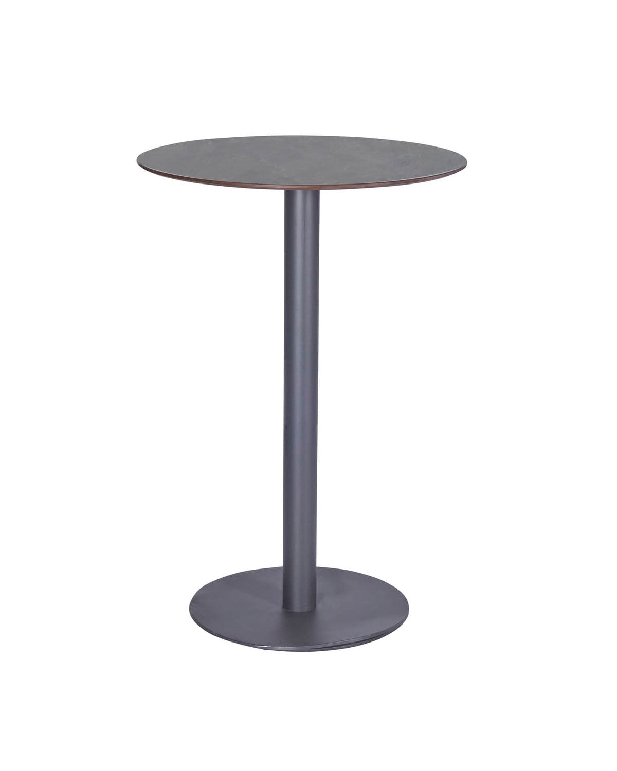 3er Set Bartisch rund anthrazit mit zwei Barstühlen, Bartisch anthrazit mit Barstülen grau