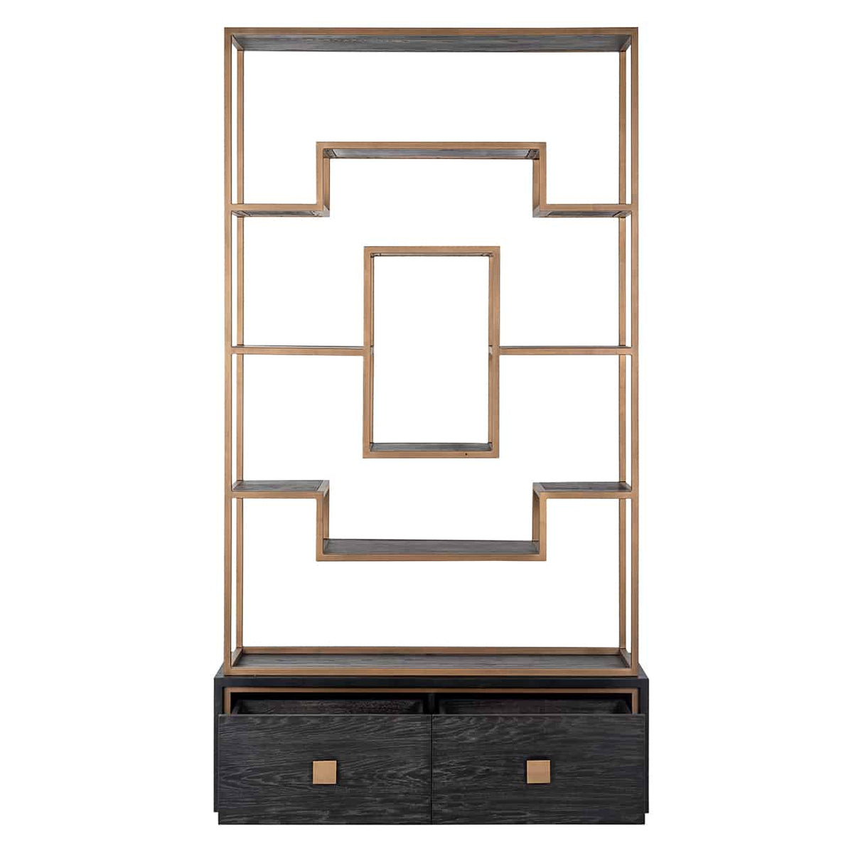Regal schwarz, Bücherregal schwarz Eiche furniert, Breite 120 cm